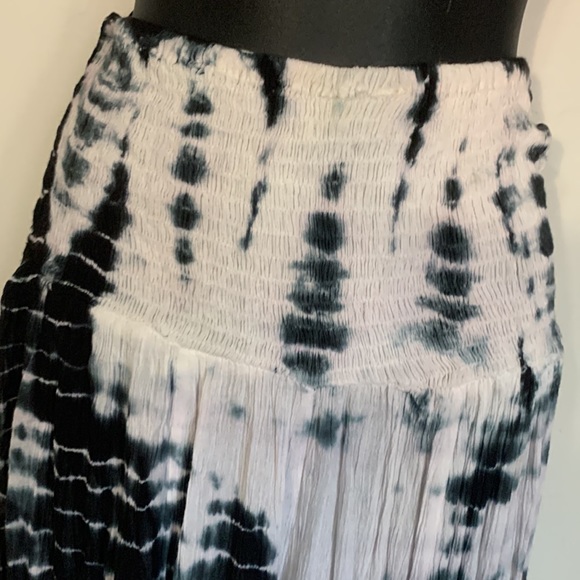 Tree  of life wide leg , tie dyed , elastic waisted hippie pants - Picture 2 of 4